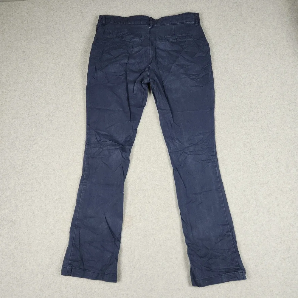 Old Navy Boot-Cut Pants Girls 18 Navy Blue Stretch Cotton Twill High Waisted